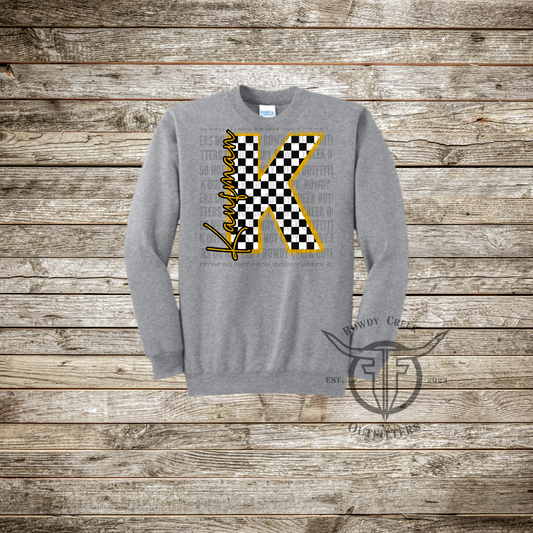 Checkered Kaufman "K" Sweatshirt