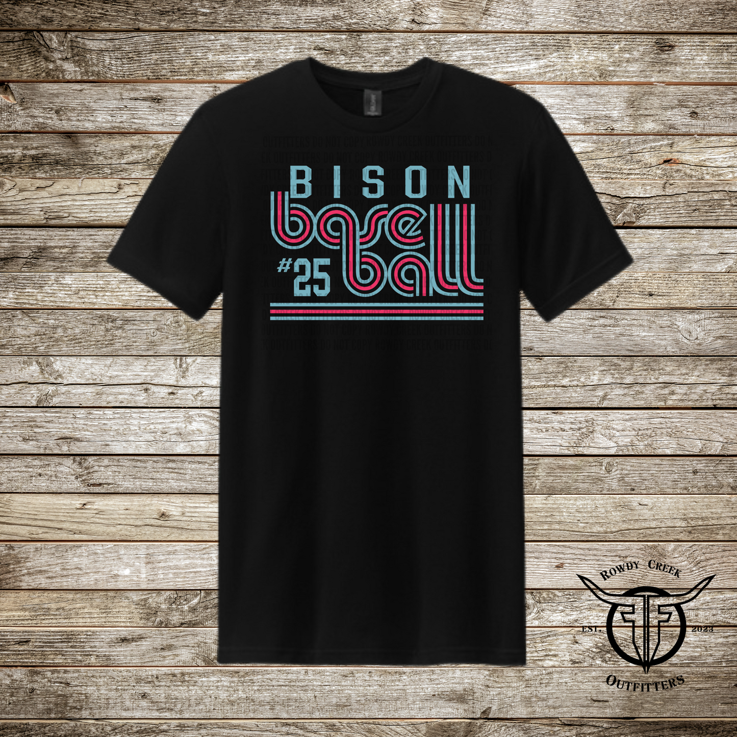 Bison Baseball with number