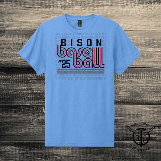 Bison Baseball with number