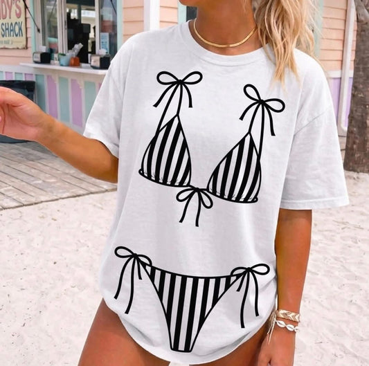 Bikini Tee (Stripes)
