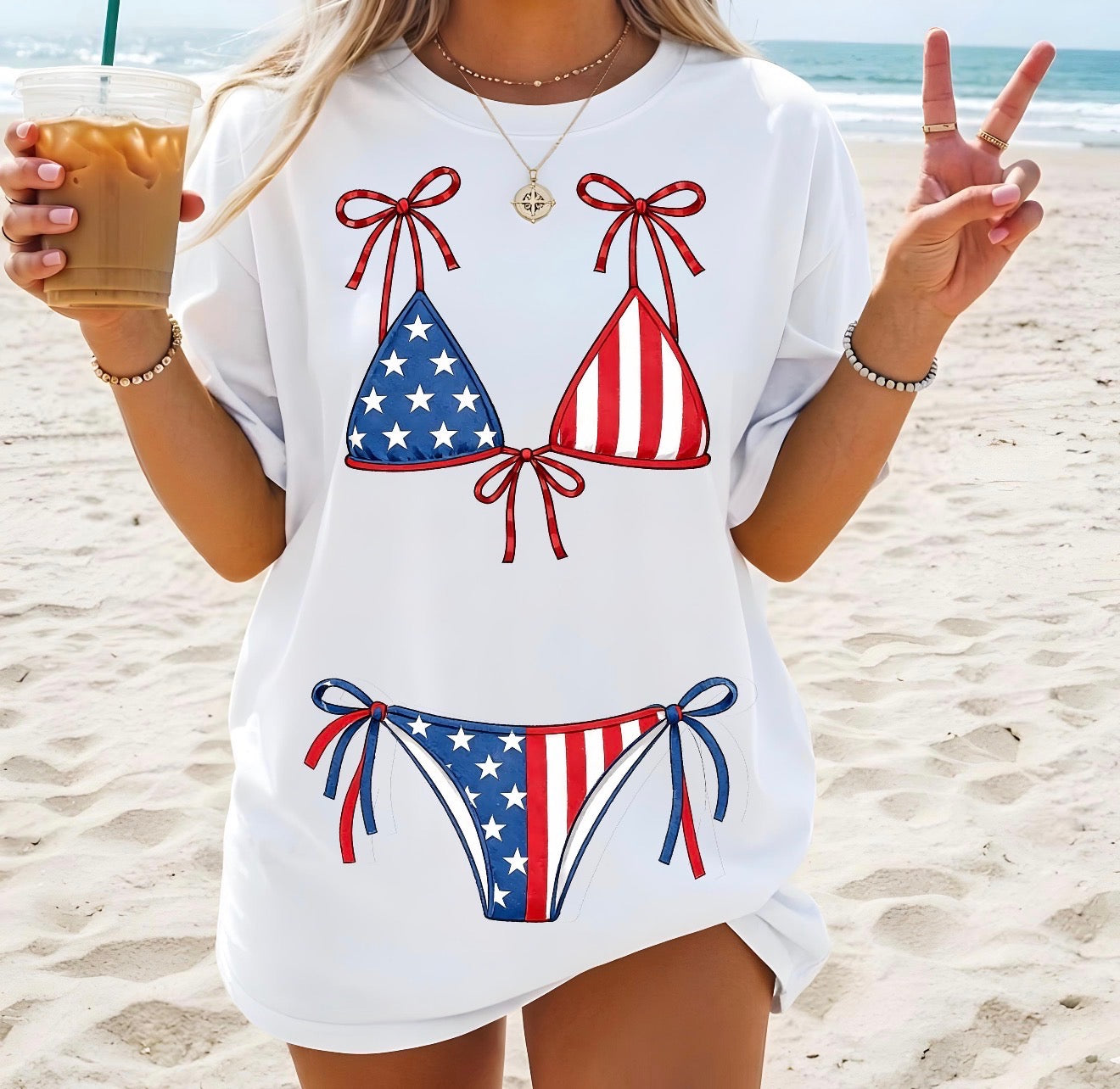 Bikini Tee (American Flag)