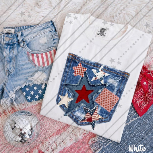 Blue Jean Pocket(Red, White, Blue)